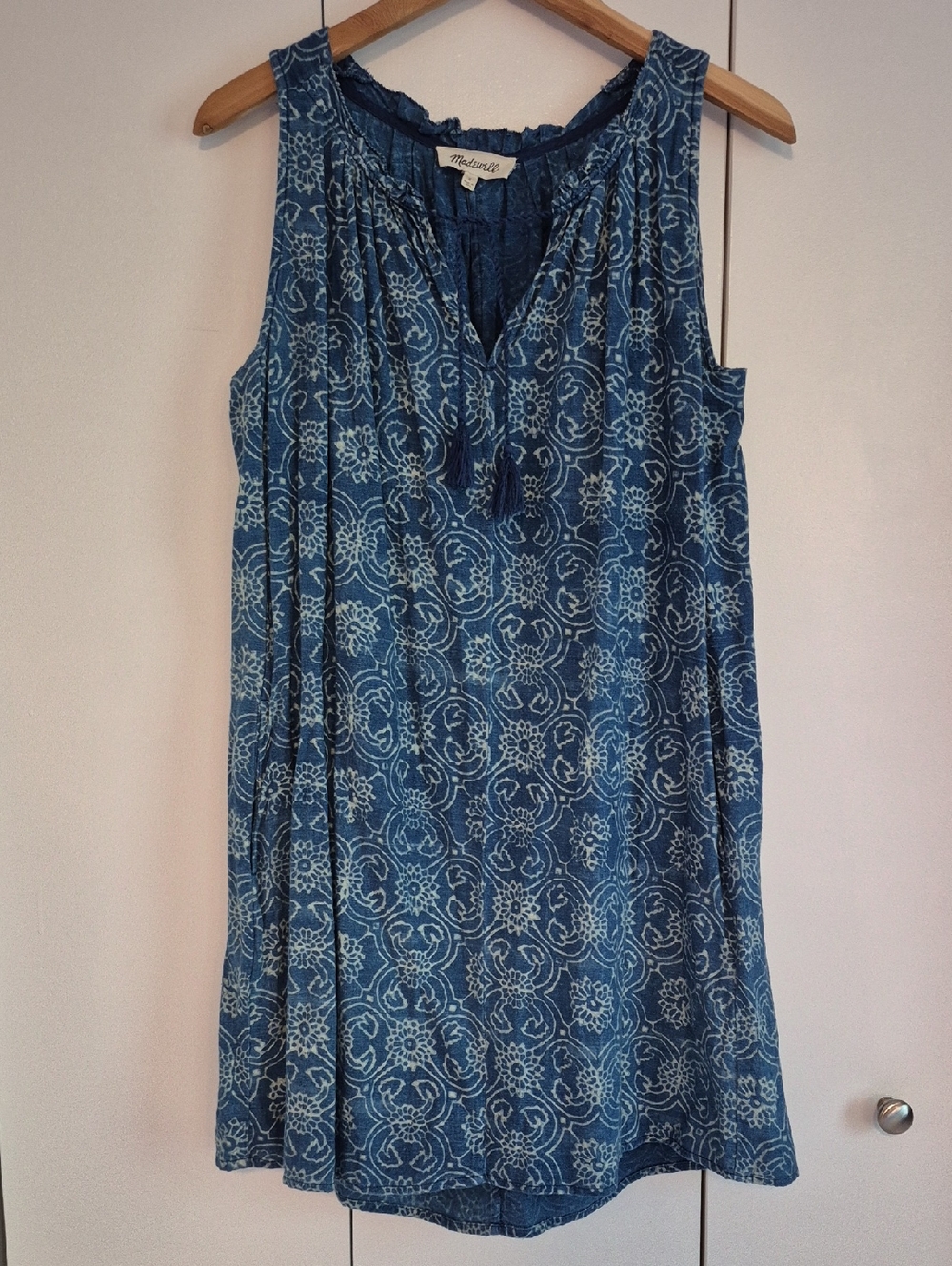 Madewell Dress Sleeveless, Pockets and Tassel Tie